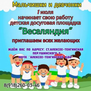 Read more about the article 1 июля начинает свою работу детская площадка «Веселяндия»